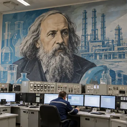 Искусство на производстве: портрет Менделеева в операторной