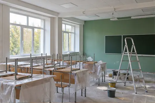 В школе № 8 обновляют инженерные системы и учебные помещения
